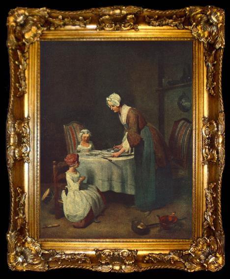 framed  jean-Baptiste-Simeon Chardin The Prayer before Meal, ta009-2